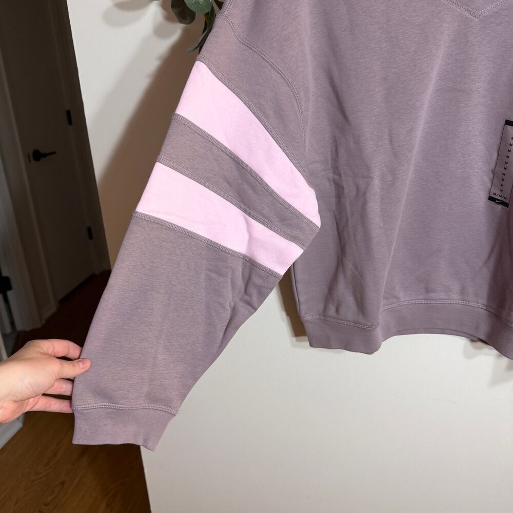 NWT Nike Mauve Club Fleece Oversized V Neck Sweatshirt - Picture 2 of 5